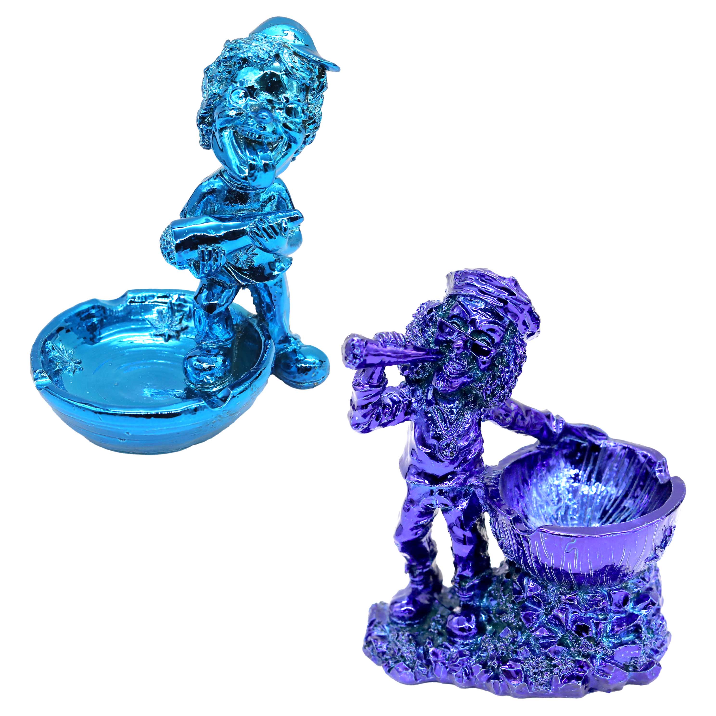 Chrome Plating Small Rasta Resin Ashtray (ASH18) | 5 inch | Assorted Designs product image