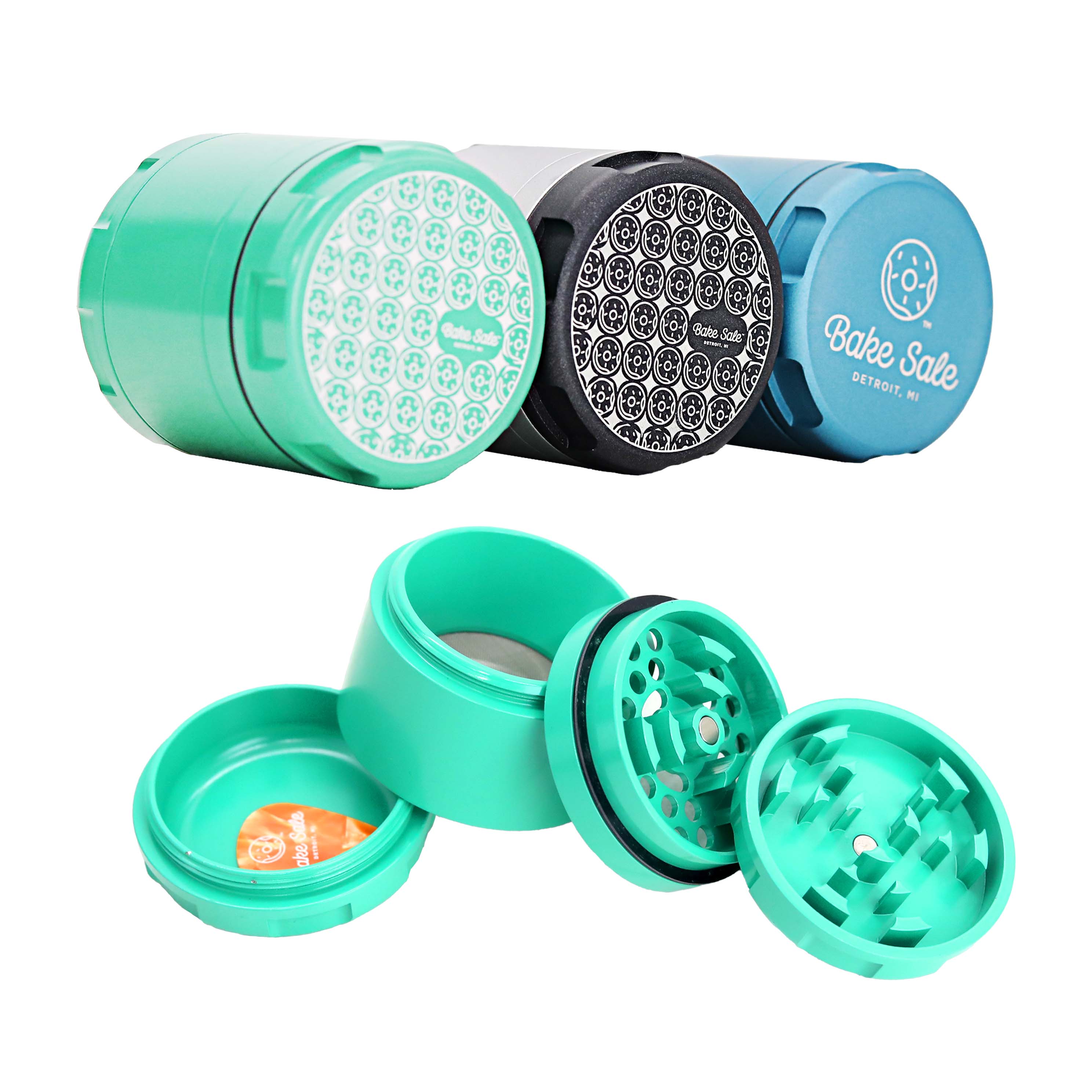Bake Sale Aircraft Grade Non Sticky Icky Ceramic Coated 4 Part Grinder | 63mm | Assorted Design product image