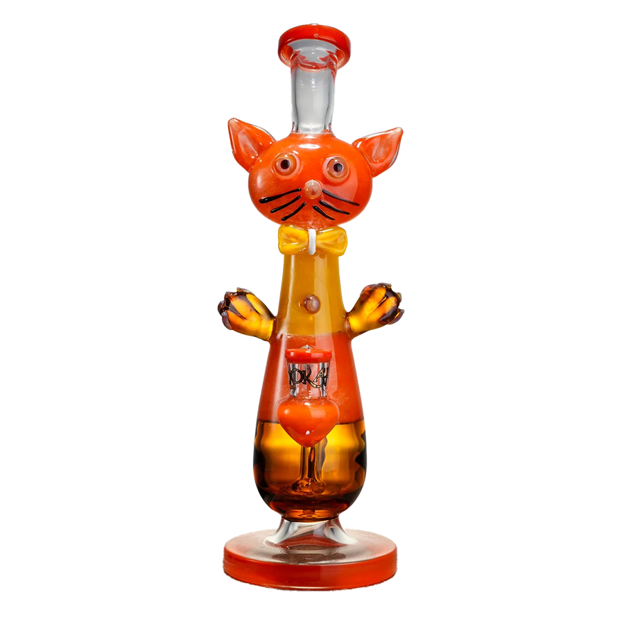 LOOKAH Cool Top Hat Gentelman Cat Waterpipe (WPC1207) | 12 inches | Assorted Colors product image