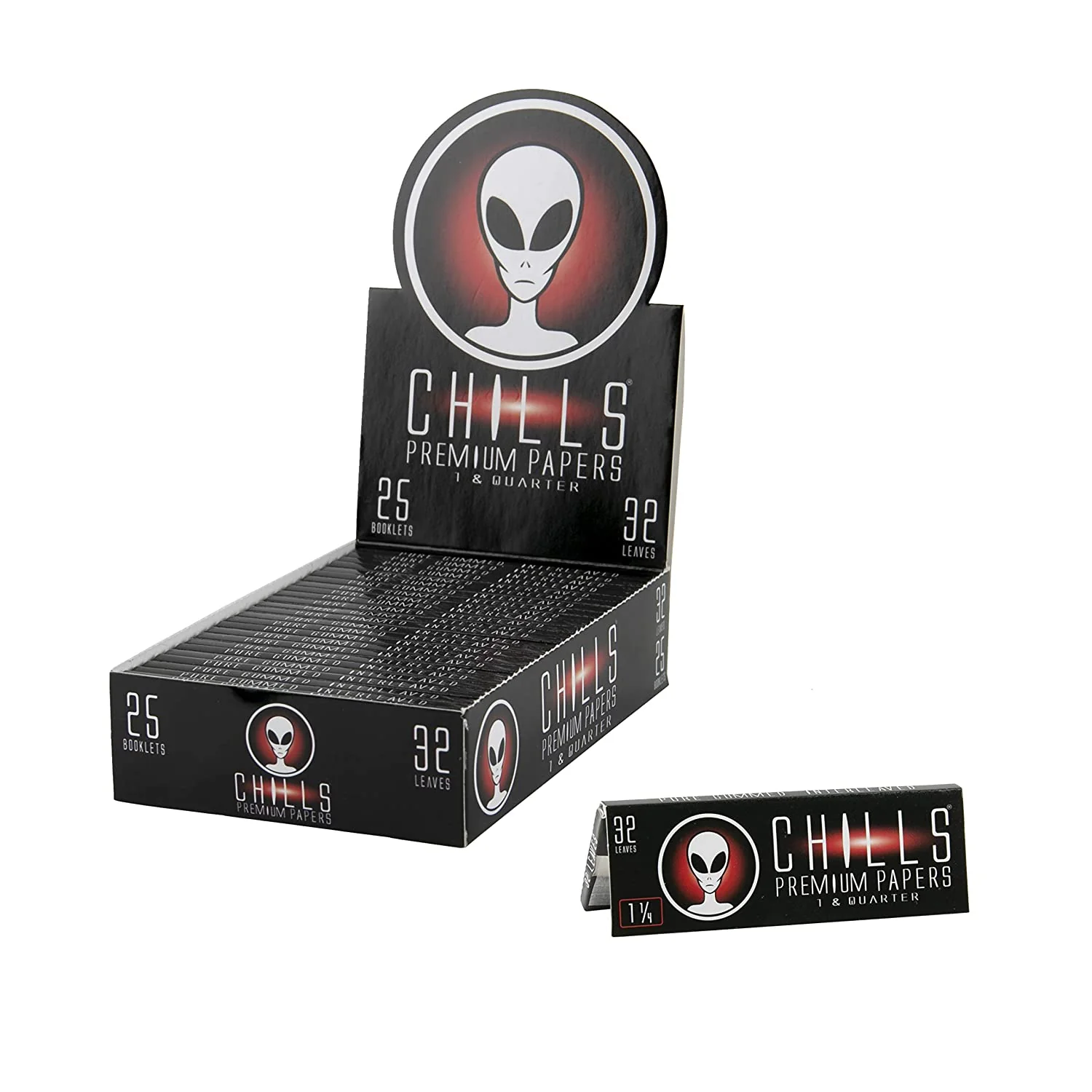 Chills Alien Premium Rolling Papers | 11/4 | 25 Count Display product image