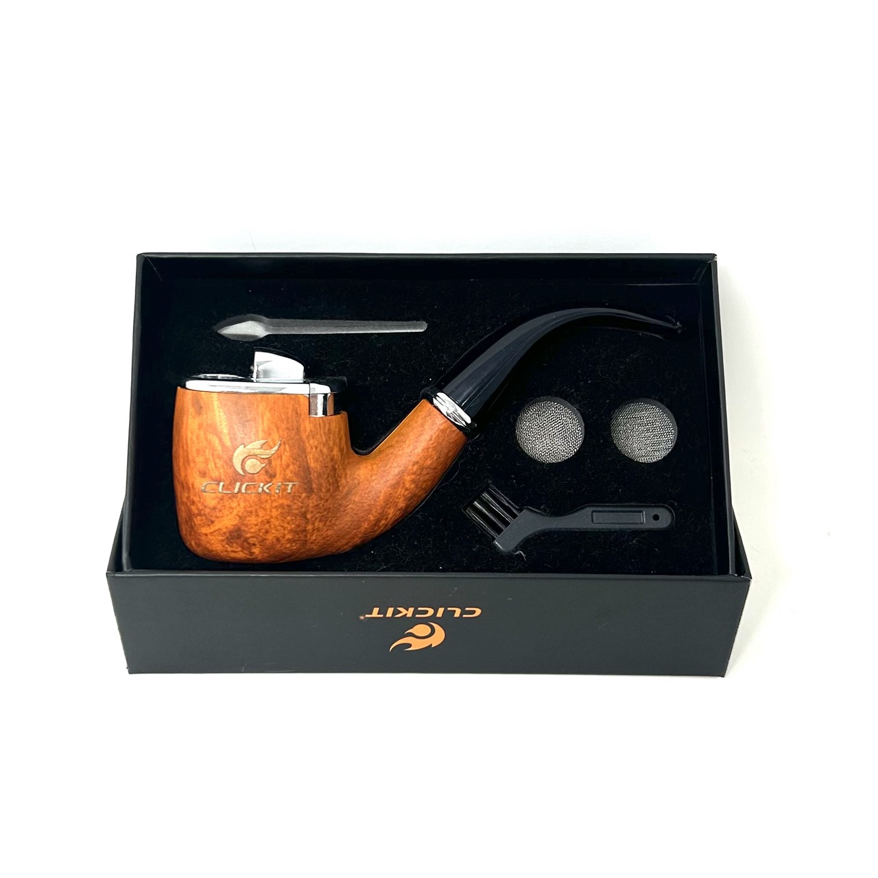 Clickit Wooden Pipe Lighter Kit (GH-10899) | Assorted Colors product image