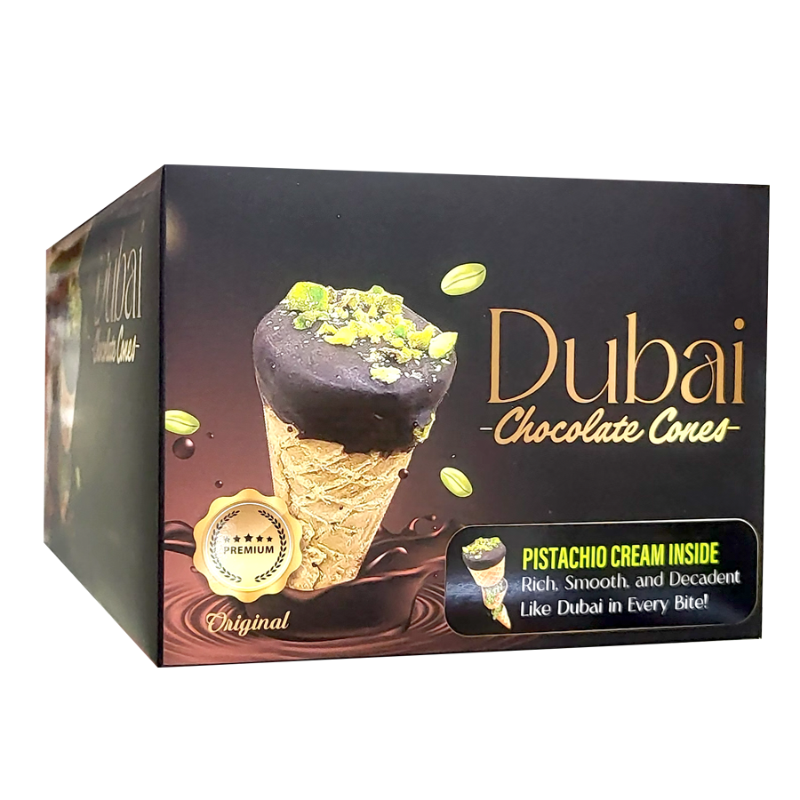 Dubai Chocolate Pistachio Cream Cones | 23 Grams | 2 Pack | 10 Count Display   product image