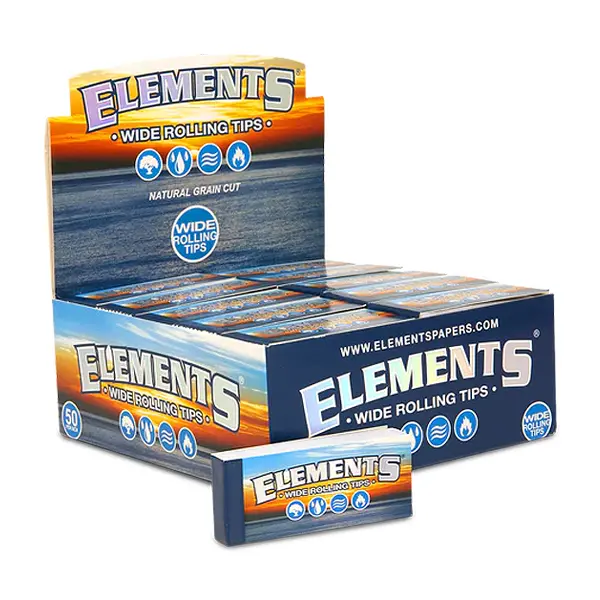 Elements Non Perforated Wide Rolling Tips | 50 Count Display product image