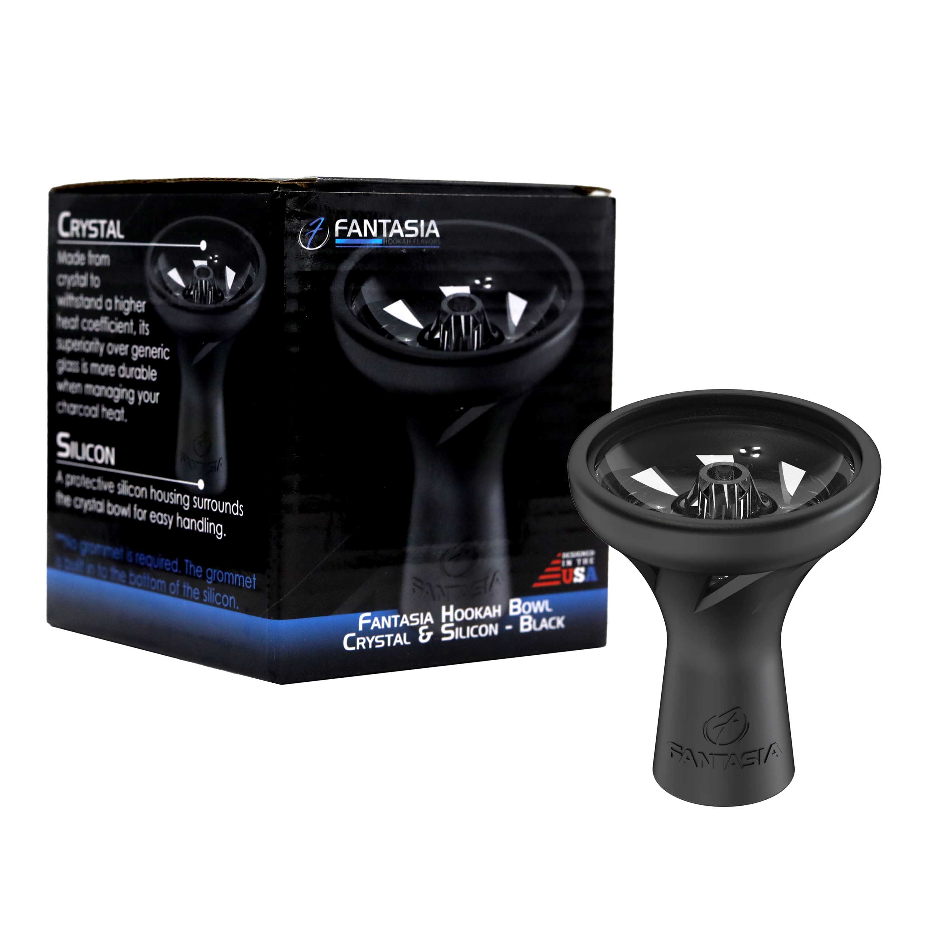 Fantasia Crystal And Silicone Hookah Bowl | Black product image