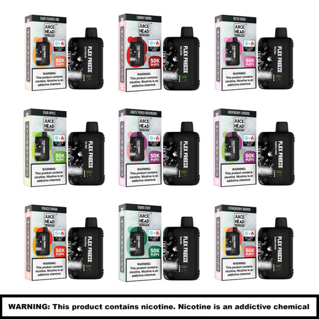 Juice Head Flex Freeze Disposables | 5% Nicotine | 50000 Puffs | 5 Count Display product image