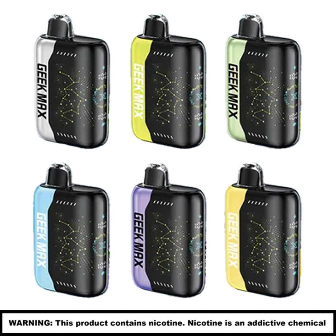 GEEK MAX Rechargable Disposables | 5% Nicotine | 30000 Puffs | 5 Count Display product image