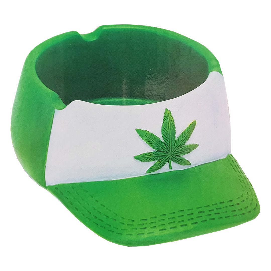 Fujima Green Leaf Snapback Hat Ashtray (LT240) | 6.5 inch product image