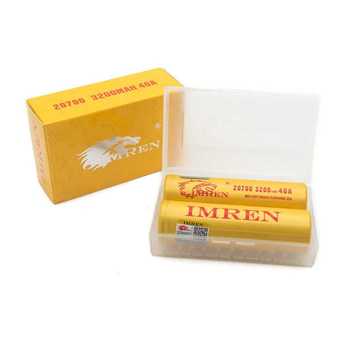Imren 20700 Battery | 2 Pack | Yellow 3200mah (40A) product image