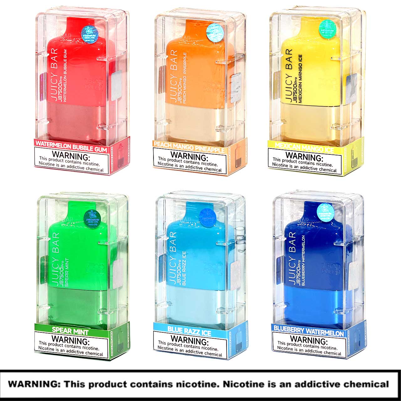 Juicy Bar PRO EDITION Rechargeable Disposables (Black Edition) | 5% Nicotine | 7500 Puffs | 10 Count Display product image