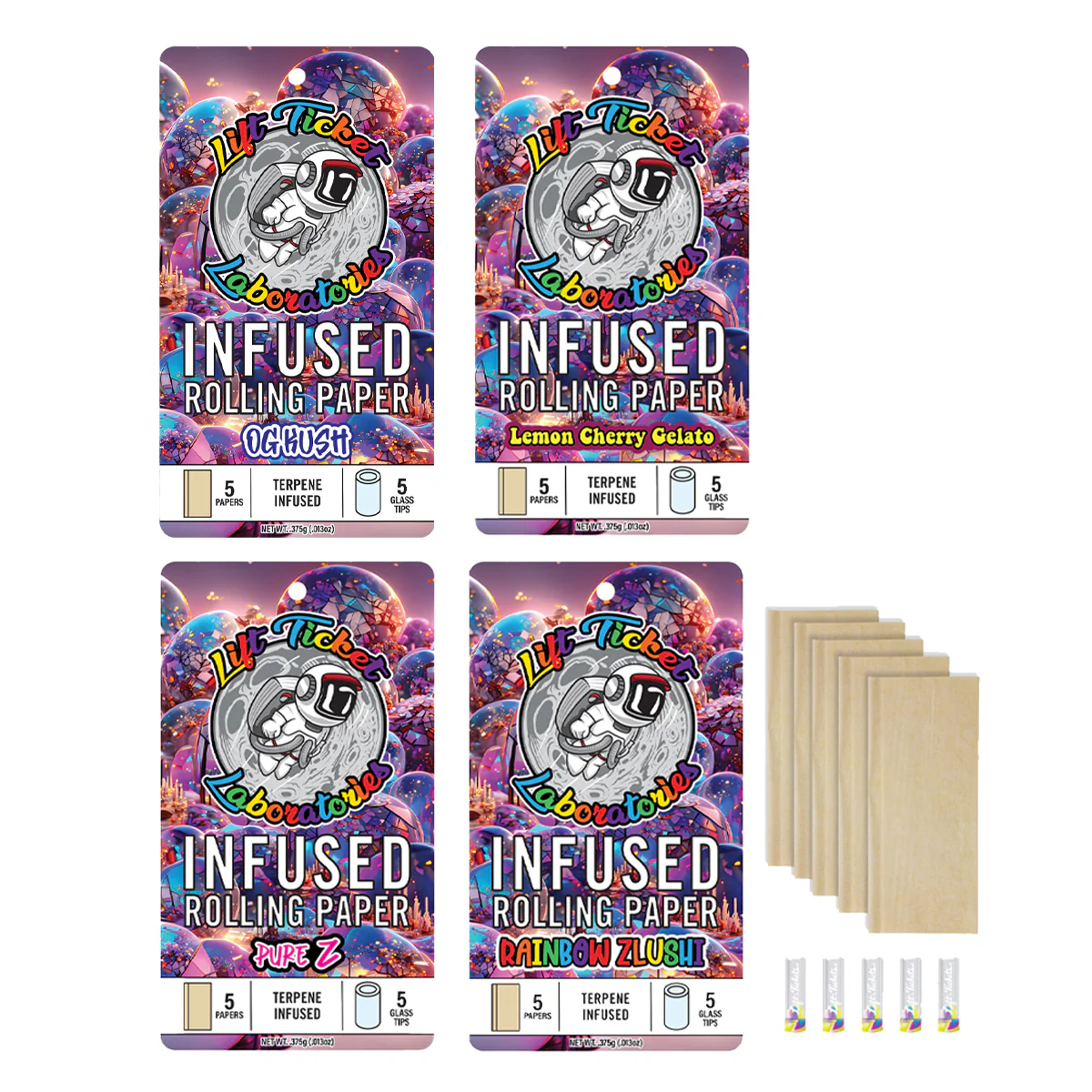 Lift Ticket Terpene Infused Rolling Papers + Glass Tips Kit | King Size | 10 Count Display product image