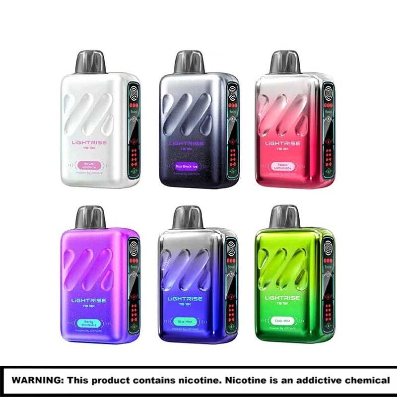 Light Rise TB 18K Rechargable Disposables | 5% Nicotine | 18000 Puffs | 5 Count Display product image