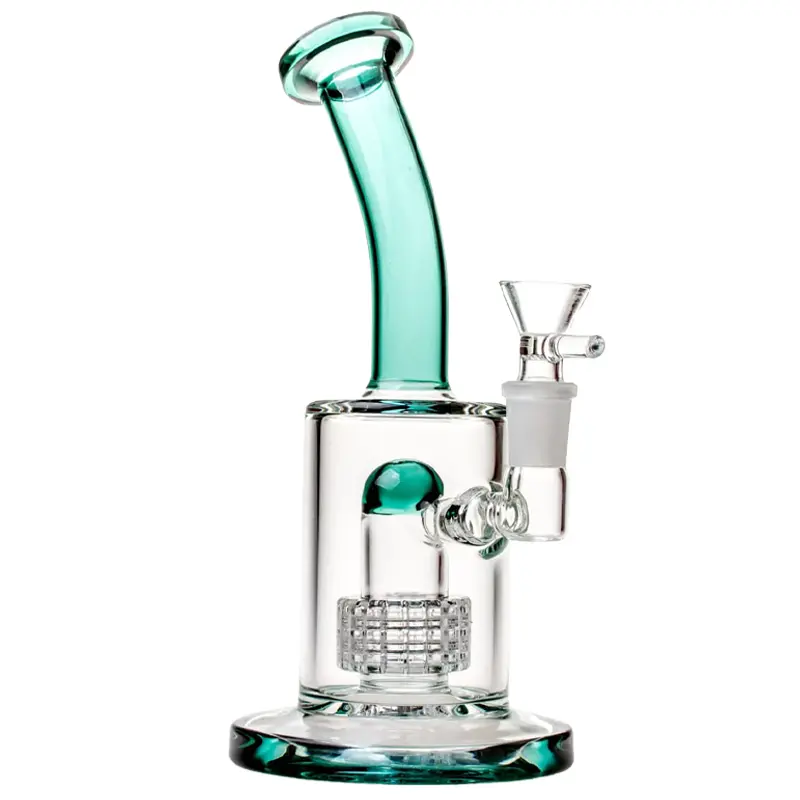 Glass House Slyme Color Matrix Perc Bent Neck Waterpipe (HE-083) | 8 inch | Assorted Colors product image