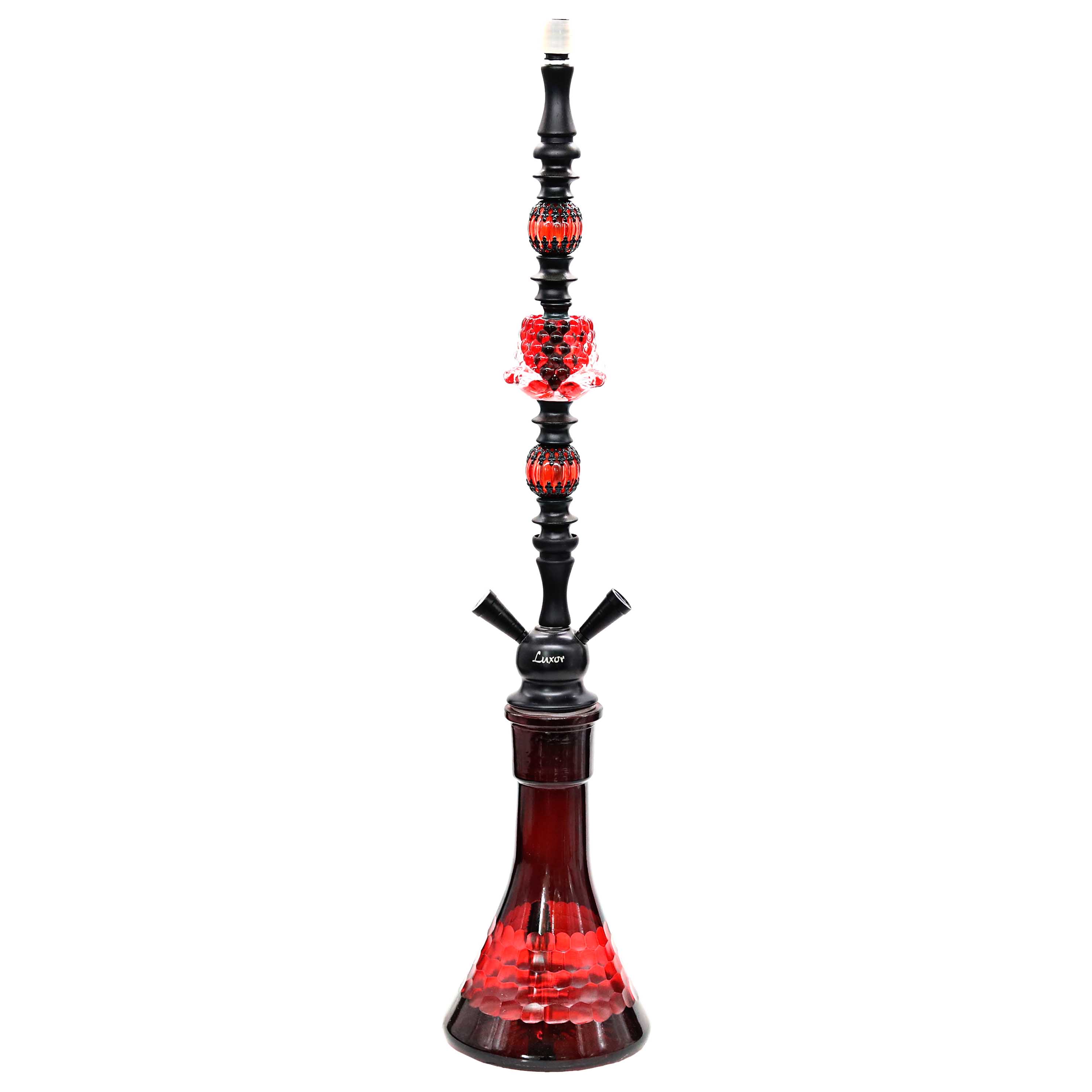 Luxor Shisha 2 Hose Hookah With Vase Checkers And Double Open Watermelon Deco (NP21-29) | 27 inch | Assorted Colors product image