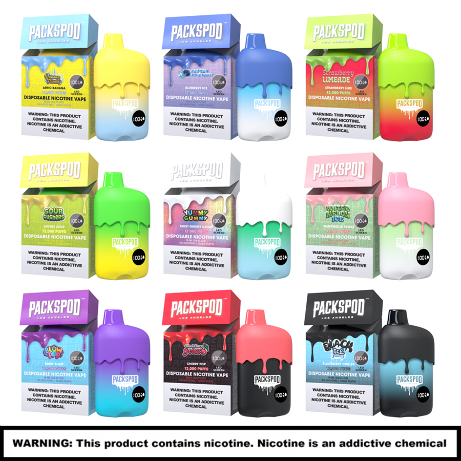 Packwoods PacksPod Disposables | 5% Nicotine | 12000 Puffs | 5 Count Display product image