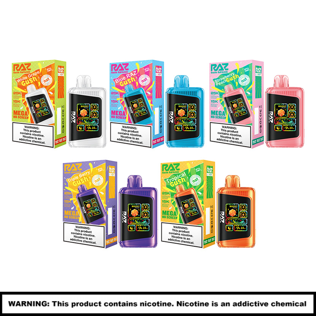 RAZ LTX Gush Edition Rechargable Disposables | 5% Nicotine | 25000 Puffs | 5 Count Display product image