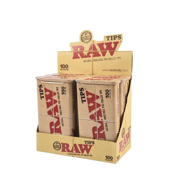 RAW Pre-rolled Tips Tin | 100 Tips | 6 Count Display - image 2 of 2