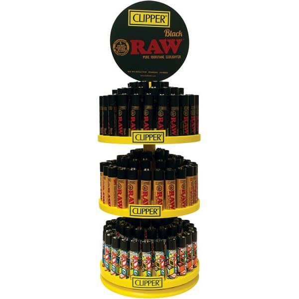 RAW & Clipper Combo Carousel Lighter | 144+12 Count Display product image