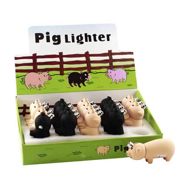 Pig Double Flame Lighter | 20 Count Display  product image