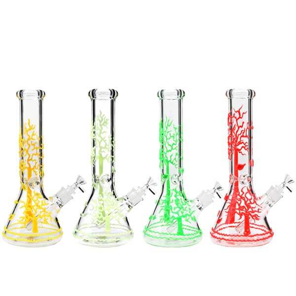 3D Tree of Life Glow in the Dark Waterpipe | 13 inch | Assorted Colors product image