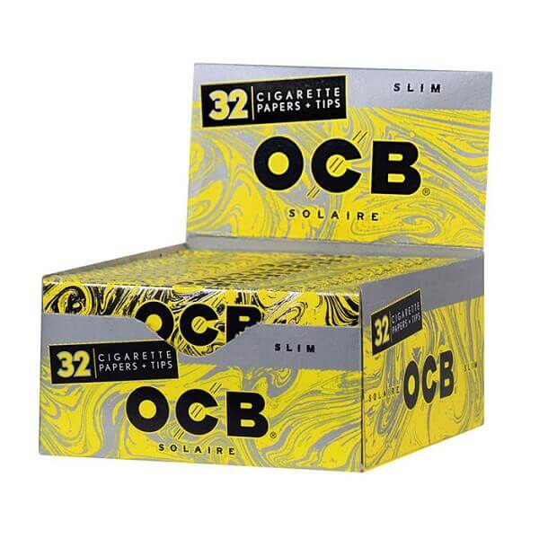 OCB Solaire Rolling Paper + Tips | Slim | 24 Count Display product image