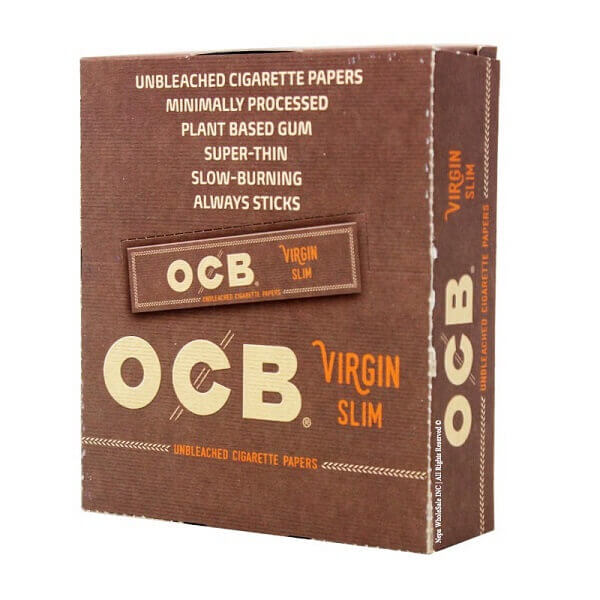 OCB Virgin Unbleached Rolling Paper | Slim | 24 Count Display product image
