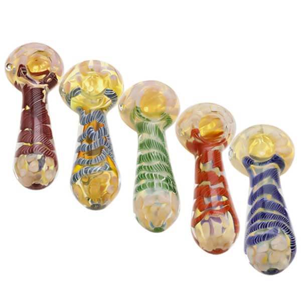 Big Swirl Middle Heavy Handpipe | 4 inch | Assorted Colors product image