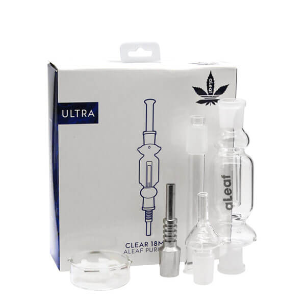 Aleaf Ultra Purifier Nectar Collector Kit with Quartz and Titanium Nail (ALNC1004) | 18mm | Clear product image