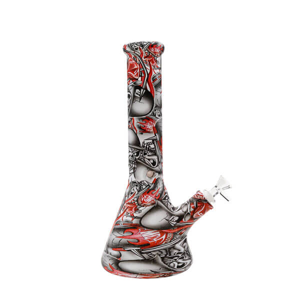 Water Print Glass Beaker Red & White | 14 inch product image