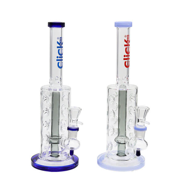 Click Glass Multi Pinch Tube Waterpipe | 12 inch | Assorted Colors product image