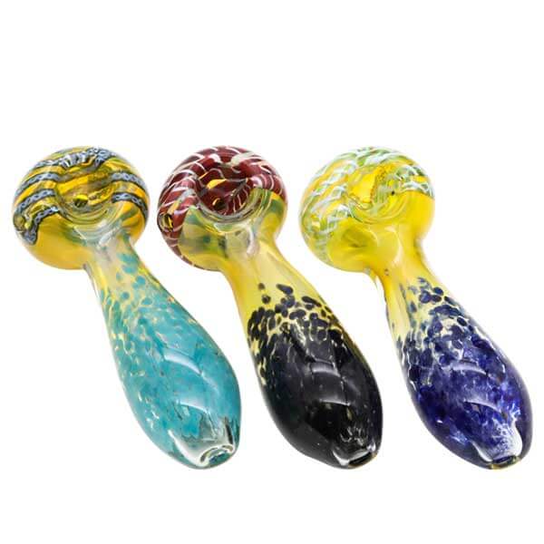 Heavy Fumed and Frit Mixed Handpipe | 5 inch | Assorted Colors product image