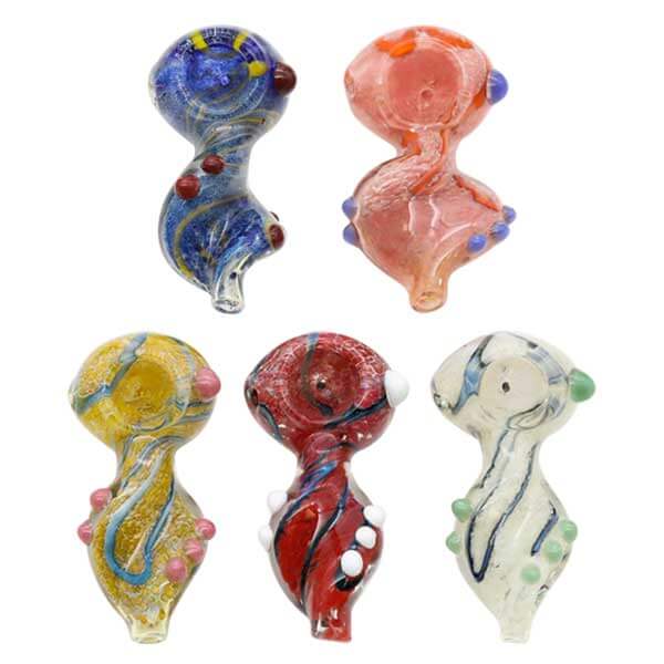 Twisted Body Studded Handpipe | 4 inch | Assorted Colors product image