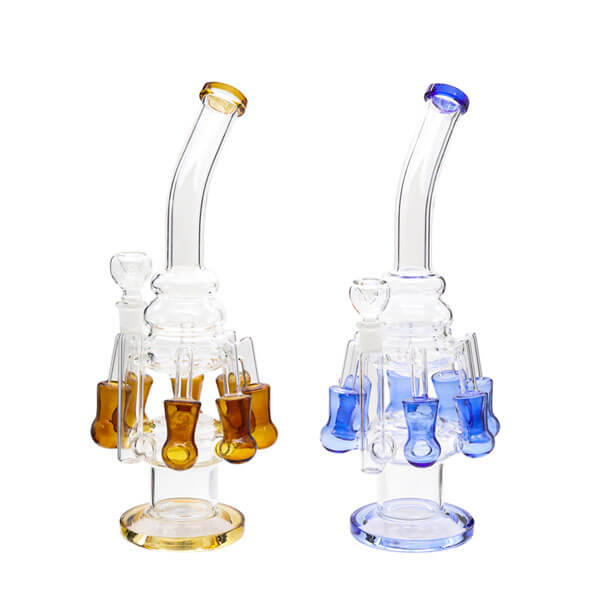 Merry Round 8 Arm Recycler Waterpipe | 15 inch | Assorted Colors product image
