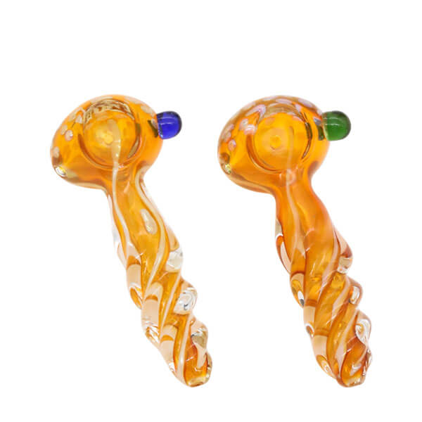 Twisted Golden Fume Heavy Handpipe | 5 inch product image