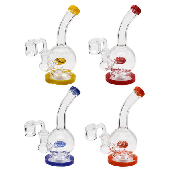 Ball with Bent Neck Mouthpiece Waterpipe | 5 inch | Assorted Colors product image