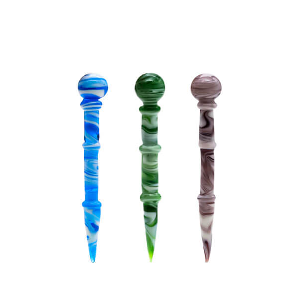 Top Ball Marble Pencil Heavy Glass Dabber | 5 inch product image