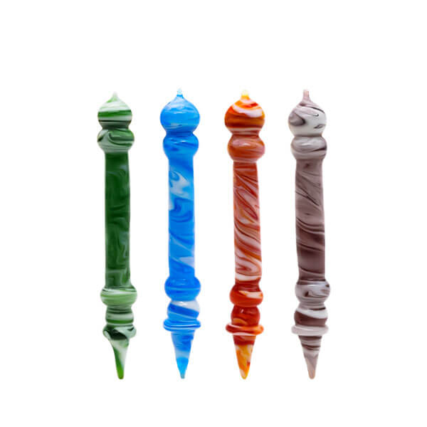 Thick Marble Pencil Heavy Glass Dabber (GD-73) | 6 inch | Assorted Colors product image