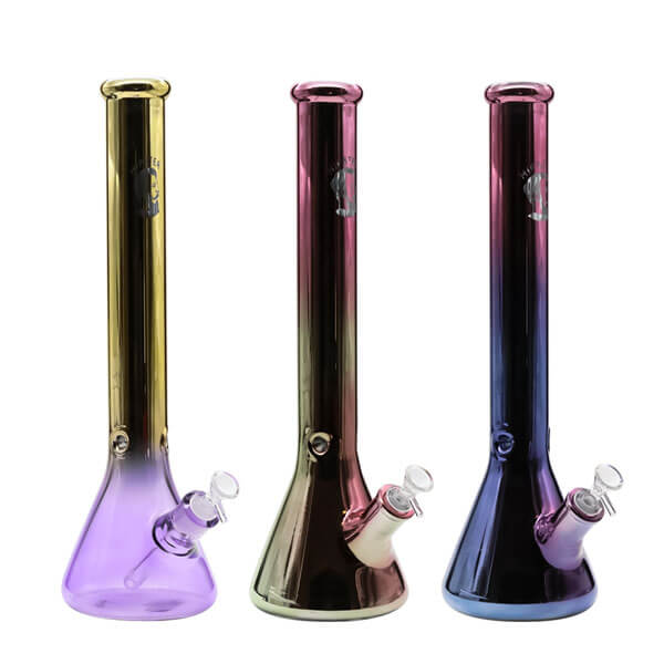 Hipster Full Electroplated 7mm Beaker Waterpipe | 18 inch | Assorted Colors product image