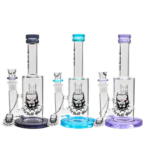 Pitbull Straight with Inline Showerhead Perc Waterpipe | 10 inch | Assorted Colors product image
