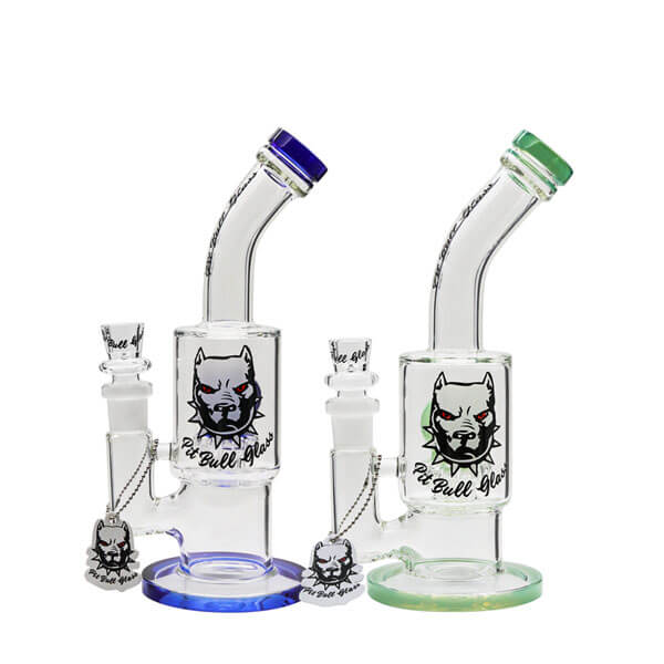 Pitbull Bent Neck with Jellyfish Perc Waterpipe (10-303) | 10 inch | Assorted Colors product image