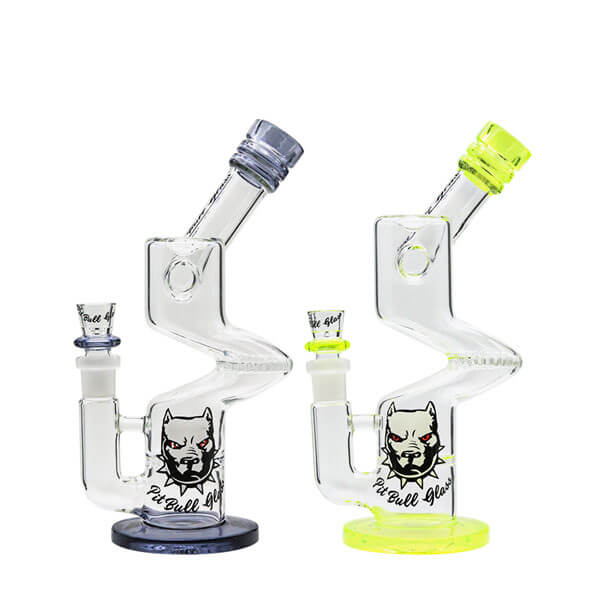 Pitbull Side Mouthpiece with Double Disc Perc Waterpipe (10-307) | 10 inch | Assorted Colors product image