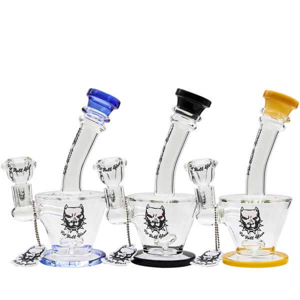 Pitbull Cup & Saucer Showerhead Perc Waterpipe | 7 inch | Assorted Colors product image