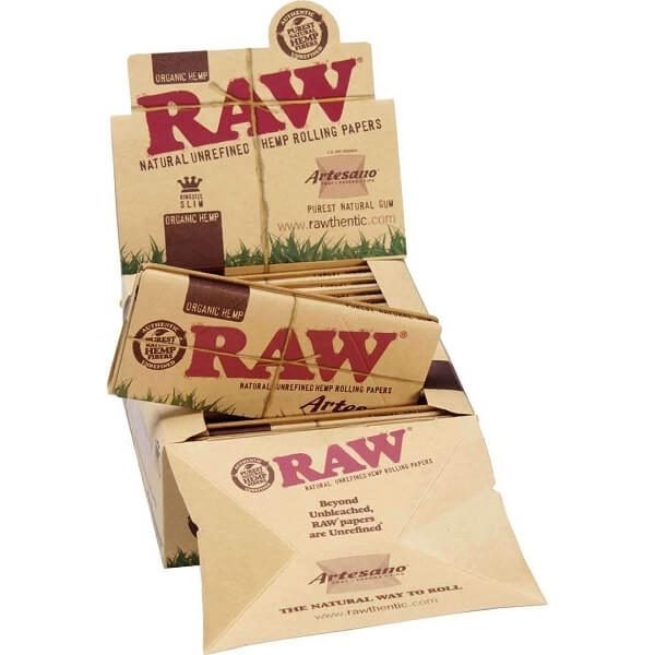 RAW Artesano Organic Rolling Papers with Tips | King Size Slim | 15 Count Display product image