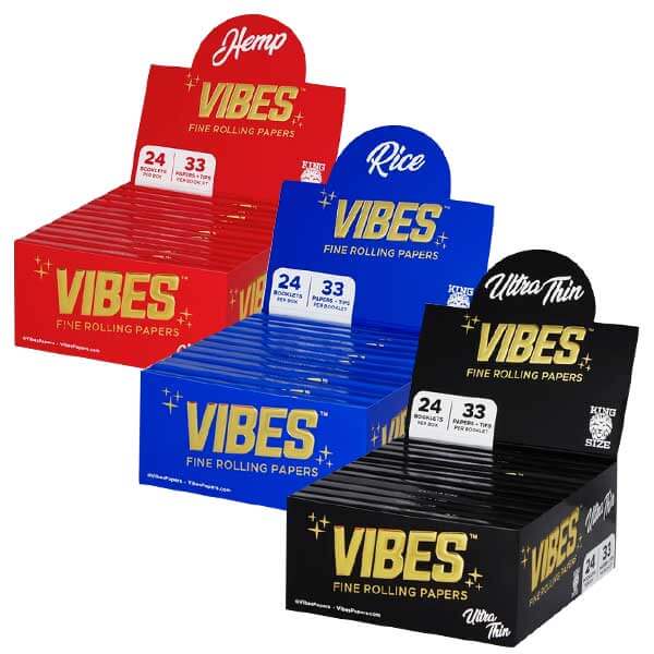 Vibes Fine Rolling Papers + Tips | King Size | 24 Count Display product image