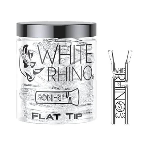 White Rhino Glass Tips | Flat | 100 Count Display product image