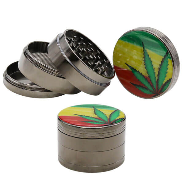 Leaf Light Color Rasta 4 Part Heavy Grinder | 60mm product image