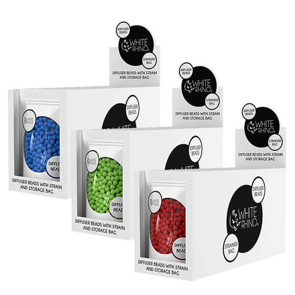 White Rhino Diffuser Beads with Strain and Storage Bag | 10 Count product image