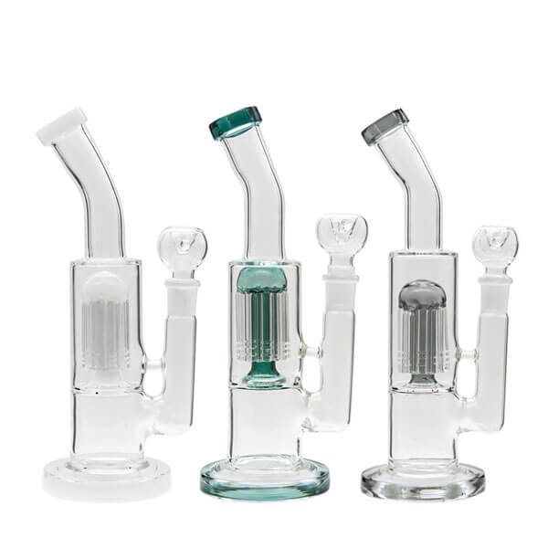 Bent Neck with Tree Arm Perc Waterpipe | 10 inch | Assorted Colors product image