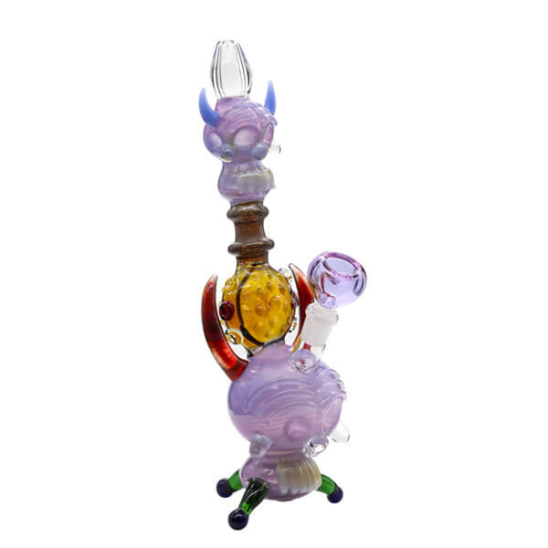 Skull Base with Skull Tip Full Worked Waterpipe | 12 inch product image