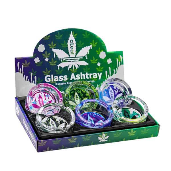 Aleaf Round Glass Ashtray (PCE-1003/FDX5035) | 6 Count Display product image