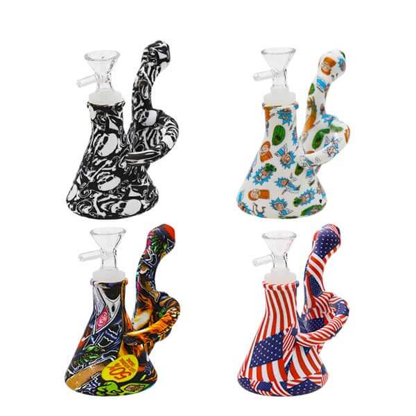 Silicone Mini Recycler with Bent Mouthpiece | 5 inch | Assorted Colors product image